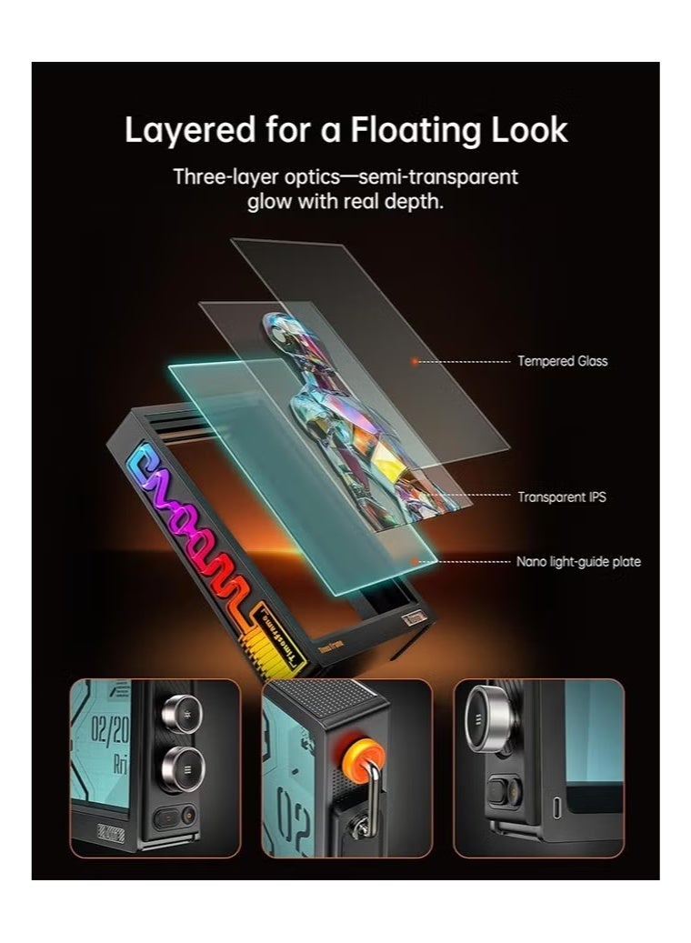 Divoom Times Frame-10.1" Digital Picture Frame Transparent IPS Smart Linux OS with RGBLED Rotary Knob WiFi 64GB 400+Clock Faces Widget 50+API Feeds Gift Mode Pixel Art Community Personalized Display - Image 5